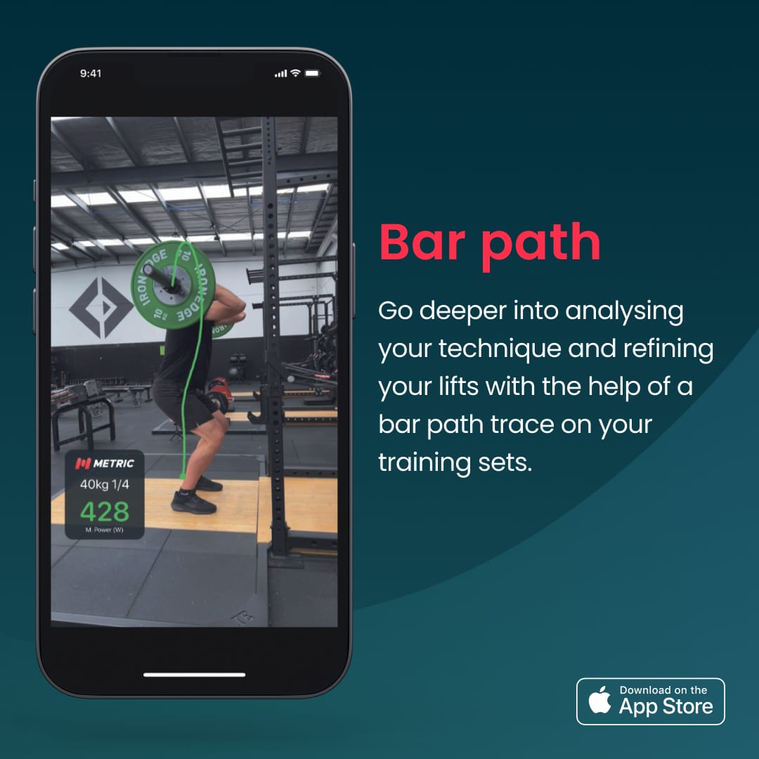 Tracking the bar path of an Olympic lift - Clean with an iPhone app Metric VBT