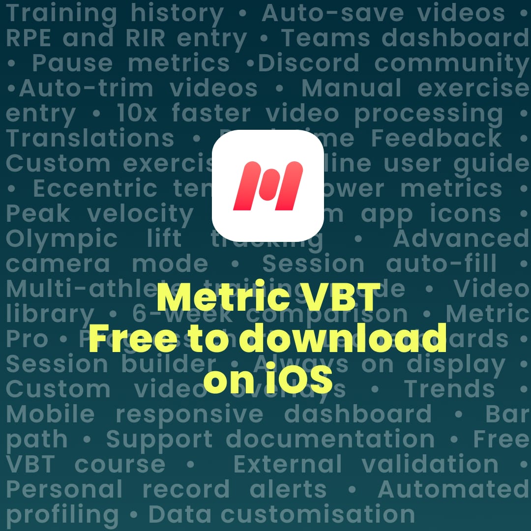 2023 new features added to the Metric VBT workout and velocity tracking app