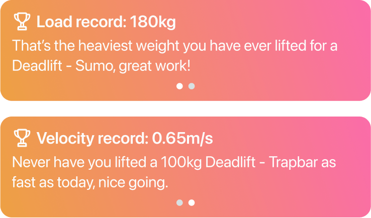 Velocity based training, barbell tracking app with velocity and load records