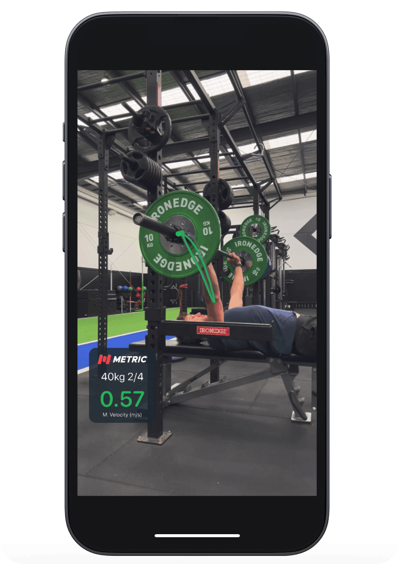 Bar path on Bench Press recorded with Metric VBT